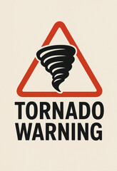 Storm alert warning with tornado icon representing severe weather emergency danger and natural disaster caution signal