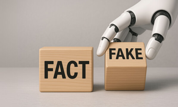 AI automation generating fake and misleading content representing digital deception misinformation and artificial media manipulation risk