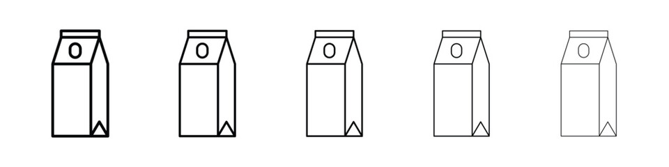 Milk carton icon logo in stroke lines collection