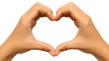 Hands Forming Heart Gesture Isolated on Transparent Background PNG

