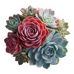 Close-up of a vibrant collection of succulents.