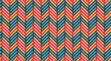 Brightly Colored Vertical Herringbone Weave Pattern