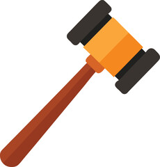 Flat gavel icon for auction and bidding	
