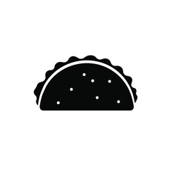 Black Silhouette Fish Taco Vector Icon White Background