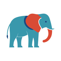 Colorful elephant illustration against a white background for children and animal lovers