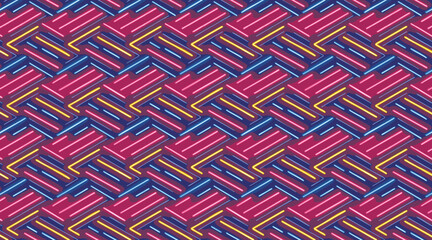 Retro Geometric Herringbone Weave Seamless Pattern