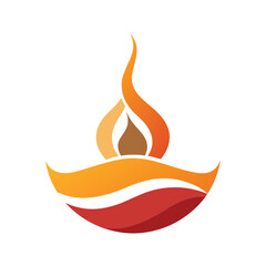Abstract illustration of a flame in a bowl symbolizing warmth and spiritual illumination