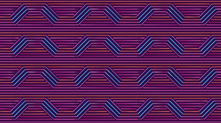 Abstract Geometric Stripe Pattern with Chevron Motifs