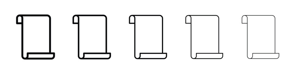 Paper Scroll icon logo in stroke lines collection