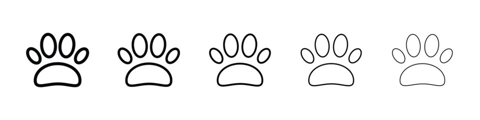 Paw icon logo in stroke lines collection