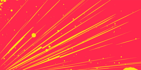 Comic book speed red yellow color lines isolated on background stripe and radial effect style for manga speed frame, superhero action, explosion background. Motion line effect, pop art. Vector 10 eps