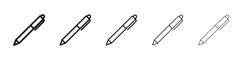 Pen icon logo in stroke lines collection