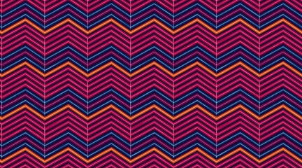 Vibrant Retro Ethnic Chevron Geometric Pattern