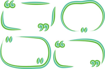 green mint colorful abstract creative quotes frames set