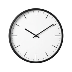 Minimalist wall clock with black frame displaying time against a white background (1)