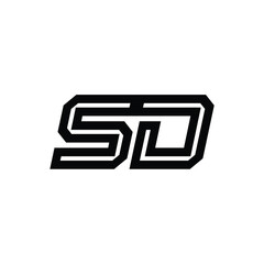 SD monogram logo design letter text name symbol monochrome logotype alphabet character simple logo