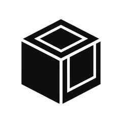 3D Cube Isolated on White Background — Realistic Vector Illustration with Shadow
