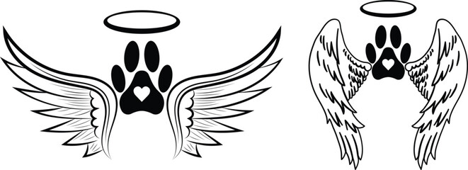 Pet Memorial Eps, Vector File Black and White 