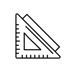 Vector Illustration of a Triangle Ruler with Measurement Markings in Flat Design Style
