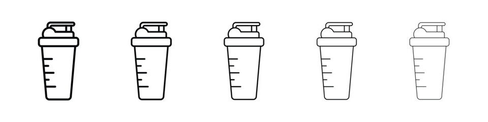 Protein shake icon logo in stroke lines collection