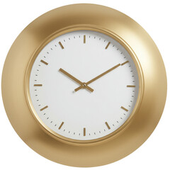 Elegant gold wall clock with minimalist design, showcasing time in a stylish interior setting