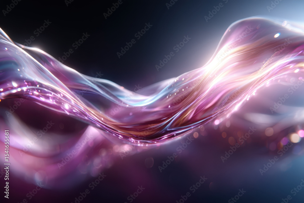 Poster colorful abstract light waves creating a mesmerizing visual effect in a dark environment