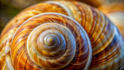 Macro close-up of Hemicycle guarantees gastropod shell with forced perspective