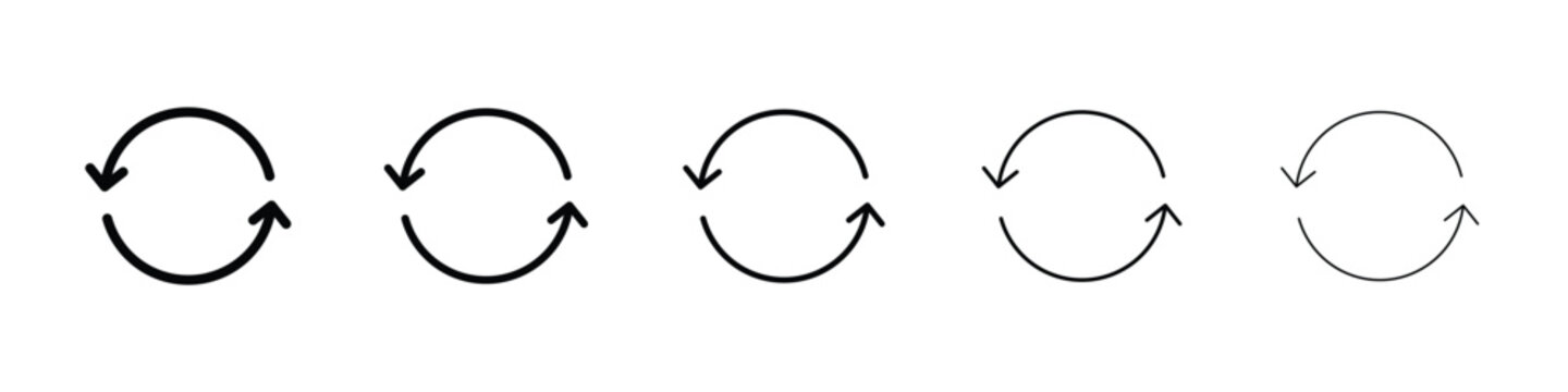 Refresh icon logo in stroke lines collection