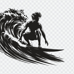 silhouette of a surfer. surfer silhouette vector