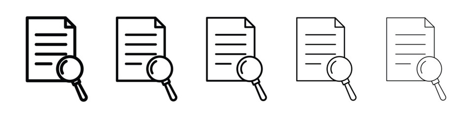 Research icon logo in stroke lines collection