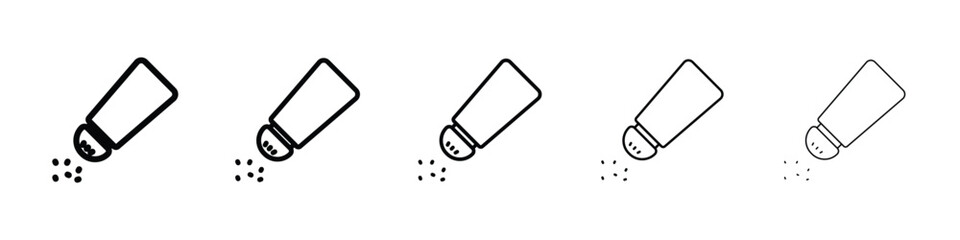 Salt shaker icon logo in stroke lines collection