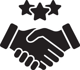 Fototapeta premium Three star rating handshake business deal icon