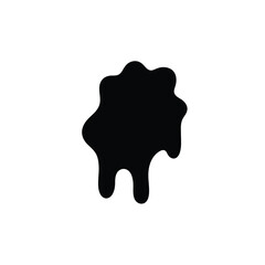 Black Silhouette Melting Shape Vector Icon White Background