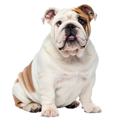 Fototapeta premium Bulldog Sitting Looking isolated on a transparent background