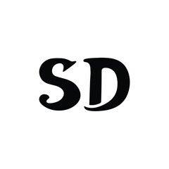 SD monogram logo design letter text name symbol monochrome logotype alphabet character simple logo