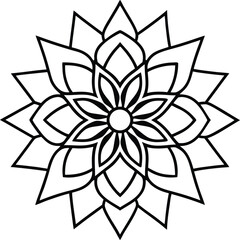 Artistic mandala outline featuring fine radial floral detailing
