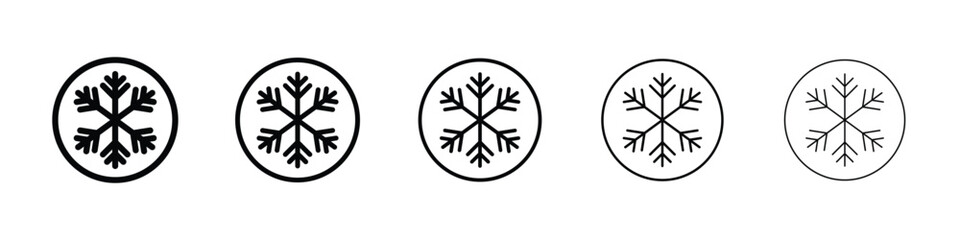 Snowflake icon logo in stroke lines collection