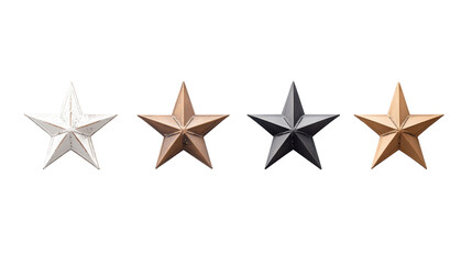 Obraz premium Metallic Stars on Transparent Background