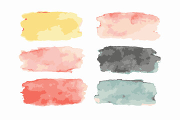 Watercolor Brush Strokes Vector Set bundle