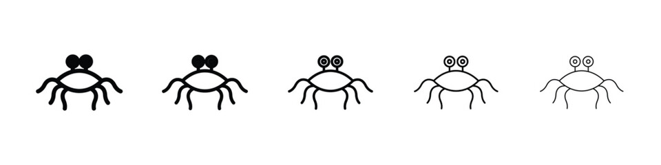 Spaghetti Monster Flying icon logo in stroke lines collection