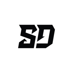 SD monogram logo design letter text name symbol monochrome logotype alphabet character simple logo
