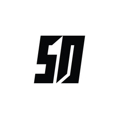 Fototapeta premium SD monogram logo design letter text name symbol monochrome logotype alphabet character simple logo