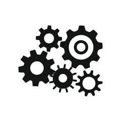 Gear Icon Vector Illustration – Mechanical Settings Symbol Isolated on White Background

