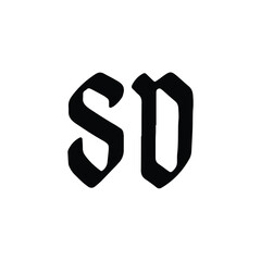 SD monogram logo design letter text name symbol monochrome logotype alphabet character simple logo