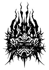 vector illustration of a mask flame