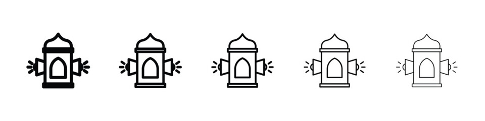 Takbir icon logo in stroke lines collection