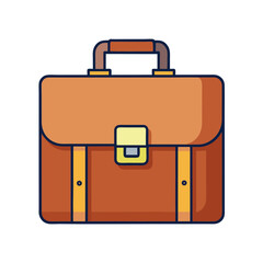 Stylized Business Briefcase Icon with Handle and Metal Clasp Design