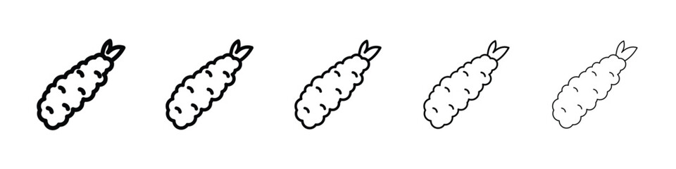 Tempura icon logo in stroke lines collection
