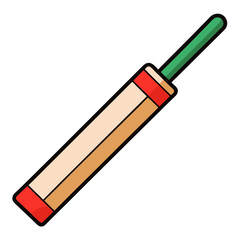 Stylized illustration of a cricket bat on a yellow background graphic