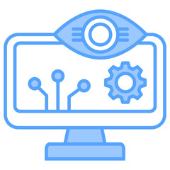 Computer Vision Blue Icon